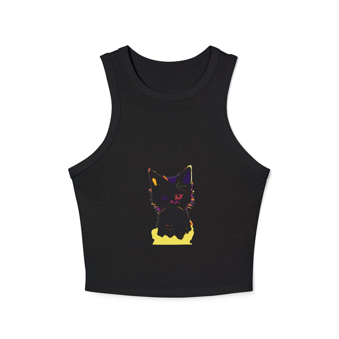 Black Cat Watercolor Racerback Tank Top Tank Top - Blululi