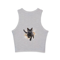 Black Cat Watercolor Racerback Tank Top Tank Top - Blululi