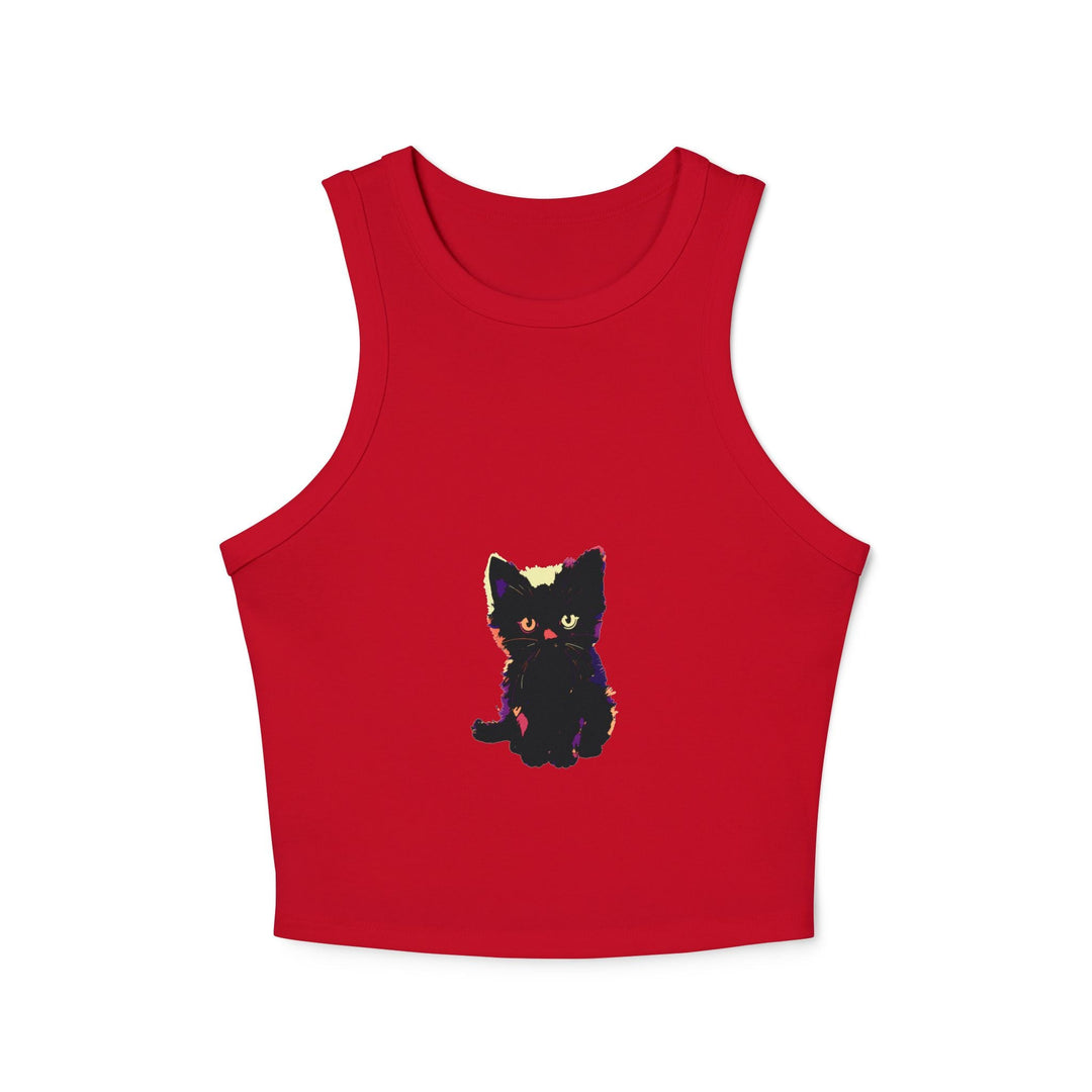 Black Cat Watercolor Racerback Tank Top Tank Top - Blululi