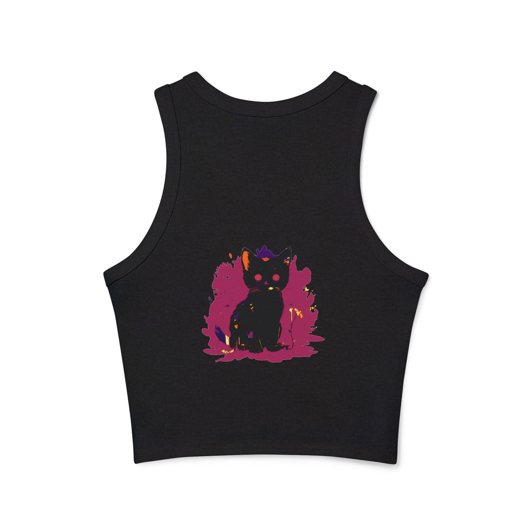 Black Cat Watercolor Racerback Tank Top Tank Top - Blululi