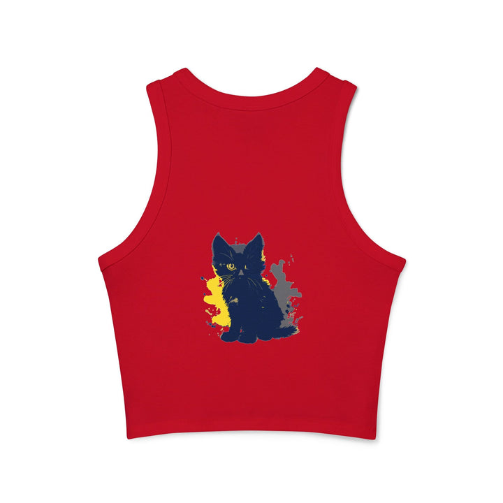 Black Cat Watercolor Racerback Tank Top Tank Top - Blululi