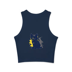 Black Cat Watercolor Racerback Tank Top Tank Top - Blululi
