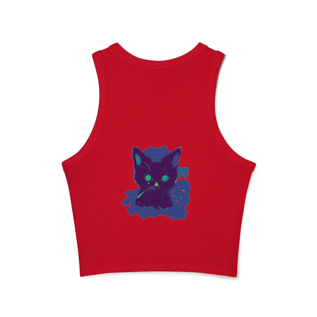 Black Cat Watercolor Racerback Tank Top Tank Top - Blululi