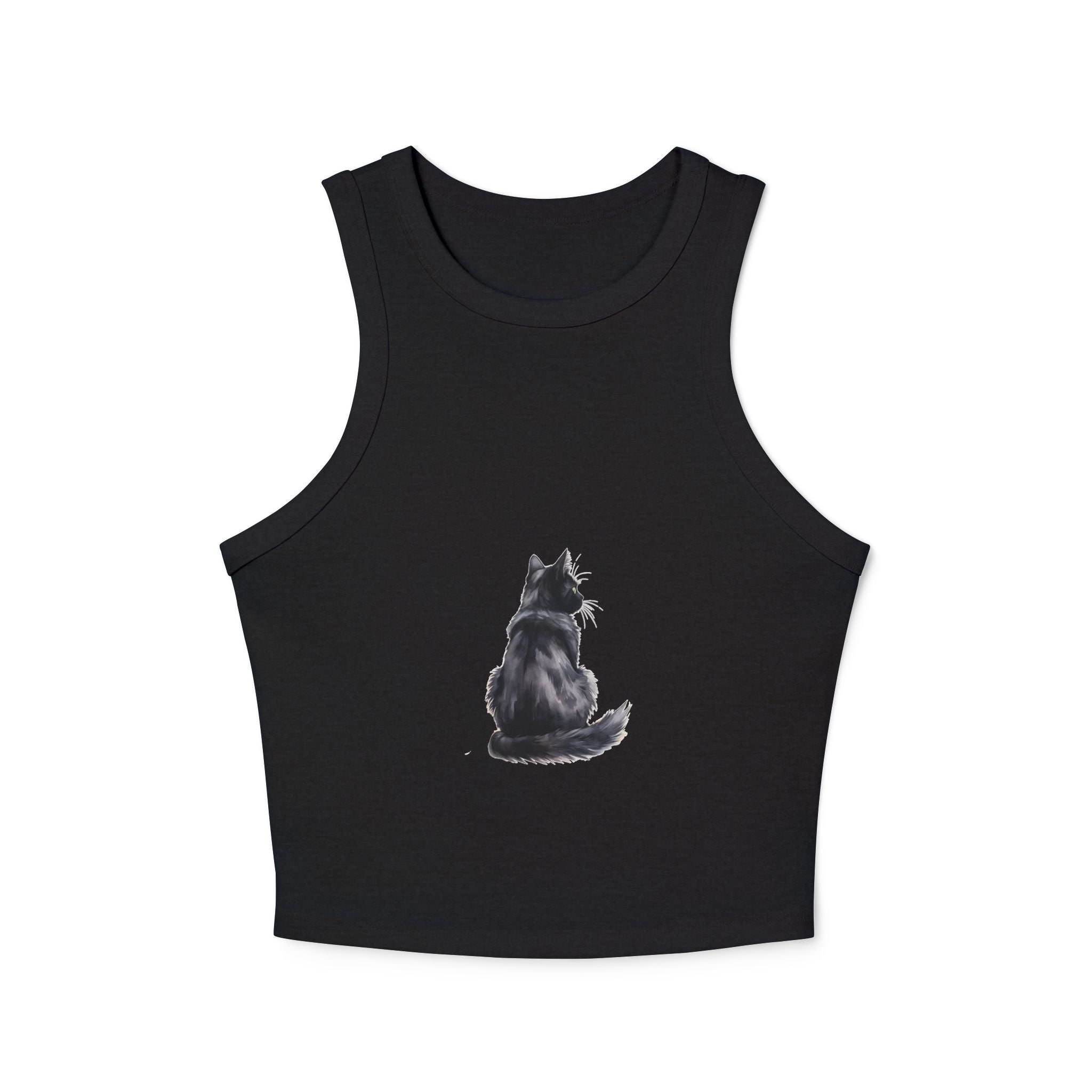 Black Cat Watercolor Racerback Tank Top Tank Top - Blululi