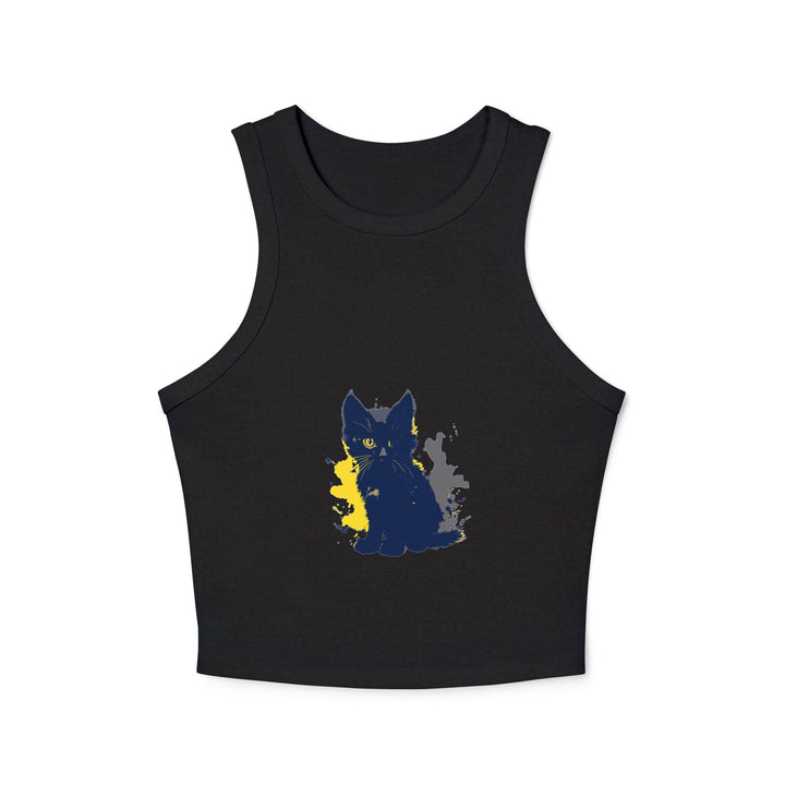 Black Cat Watercolor Racerback Tank Top Tank Top - Blululi