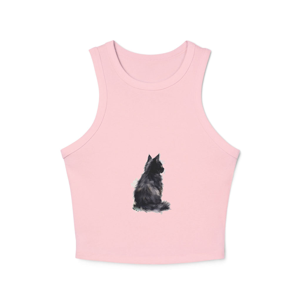 Black Cat Watercolor Racerback Tank Top Tank Top - Blululi