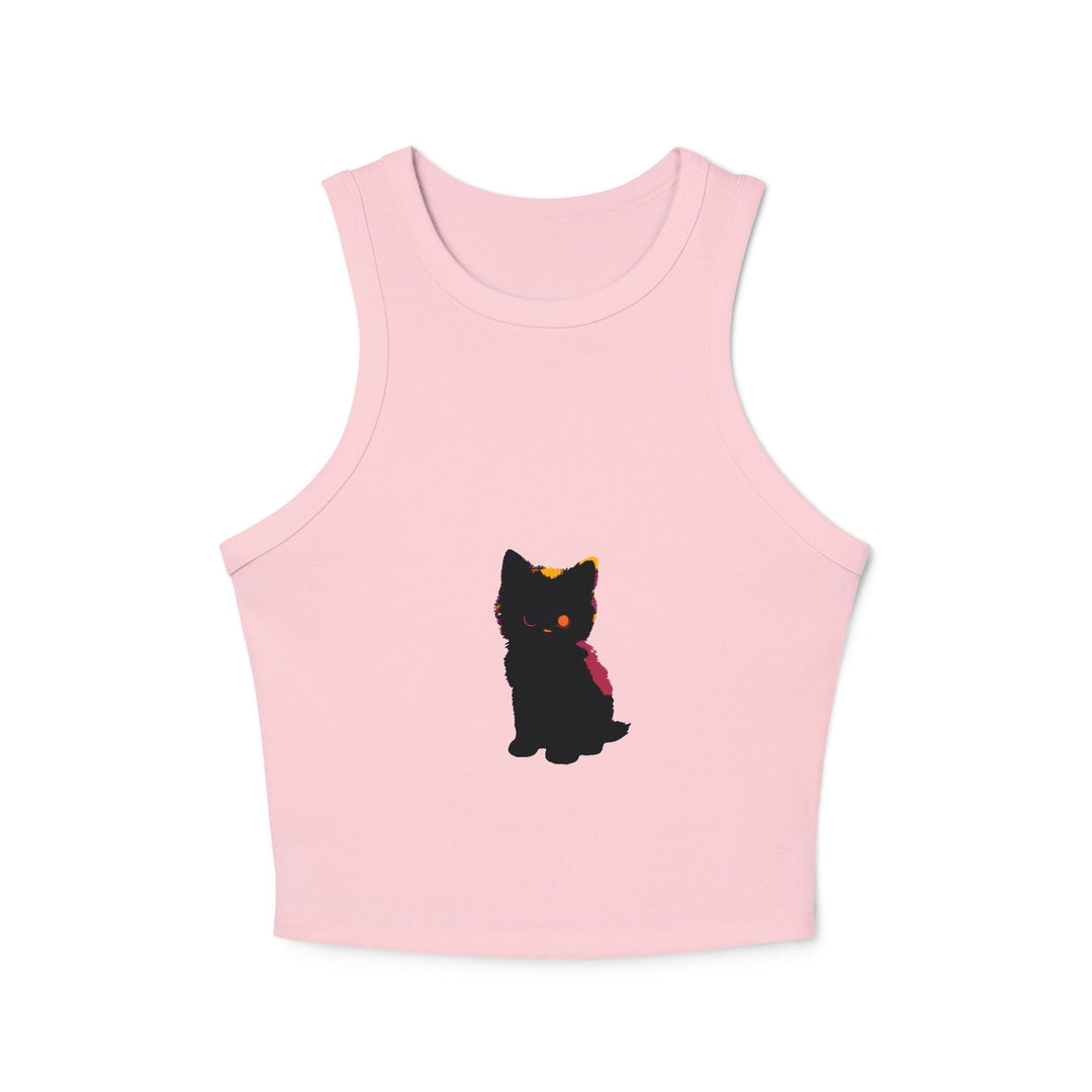 Black Cat Watercolor Racerback Tank Top Tank Top - Blululi