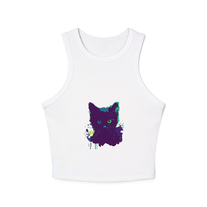 Black Cat Watercolor Racerback Tank Top Tank Top - Blululi