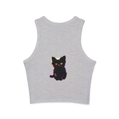Black Cat Watercolor Racerback Tank Top Tank Top - Blululi