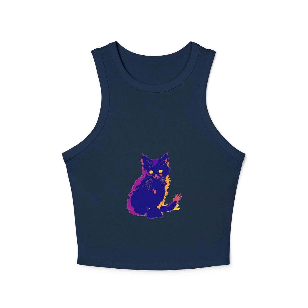 Black Cat Watercolor Racerback Tank Top Tank Top - Blululi