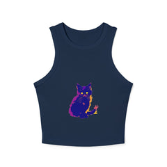 Black Cat Watercolor Racerback Tank Top Tank Top - Blululi