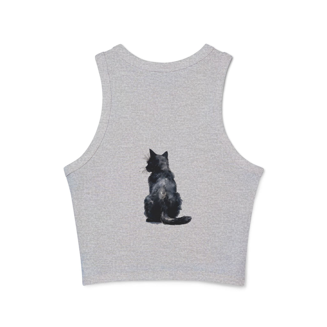 Black Cat Watercolor Racerback Tank Top Tank Top - Blululi