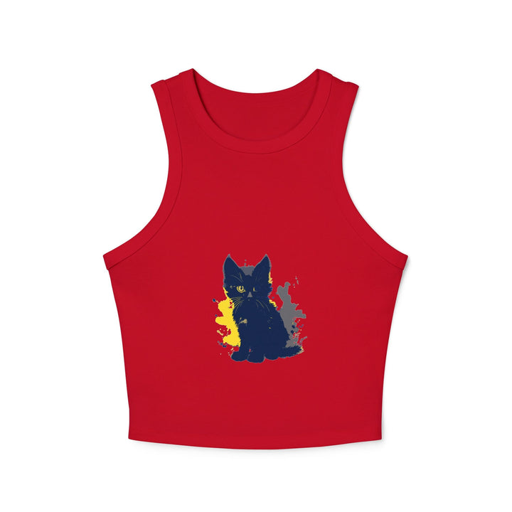 Black Cat Watercolor Racerback Tank Top Tank Top - Blululi