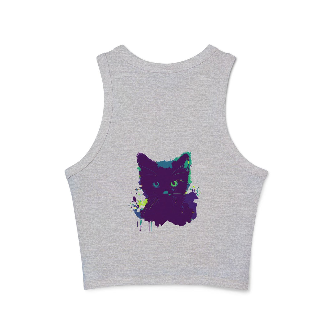 Black Cat Watercolor Racerback Tank Top Tank Top - Blululi