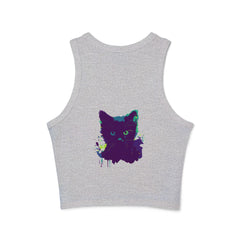 Black Cat Watercolor Racerback Tank Top Tank Top - Blululi