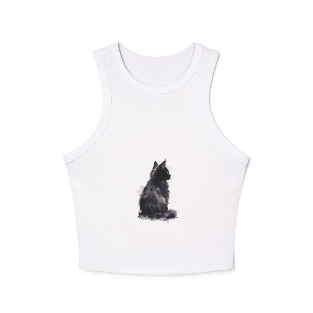 Black Cat Watercolor Racerback Tank Top Tank Top - Blululi