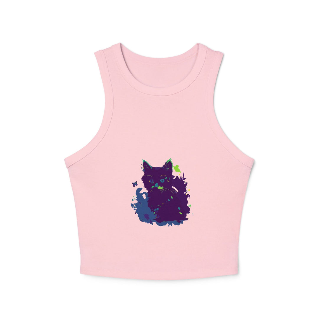 Black Cat Watercolor Racerback Tank Top Tank Top - Blululi