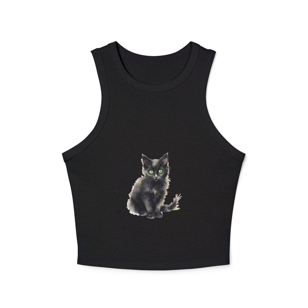 Black Cat Watercolor Racerback Tank Top Tank Top - Blululi