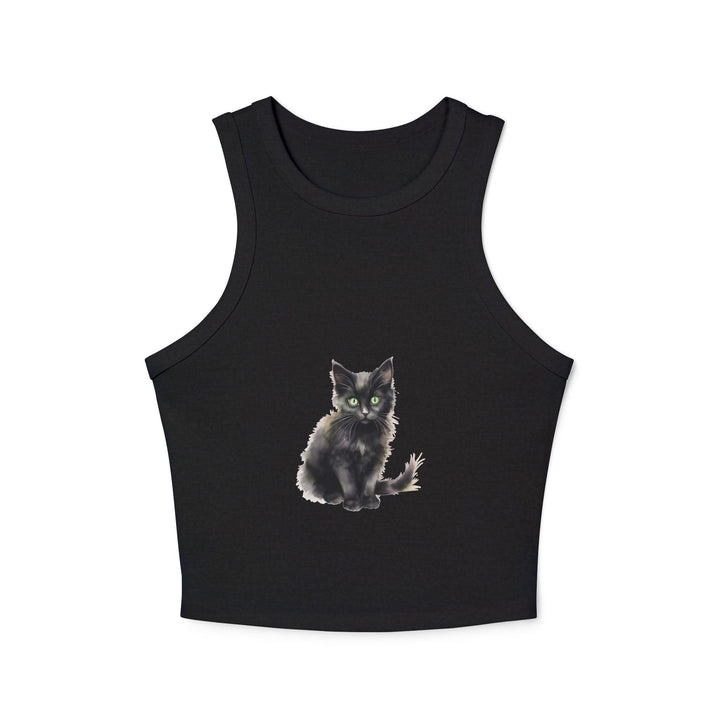 Black Cat Watercolor Racerback Tank Top Tank Top - Blululi