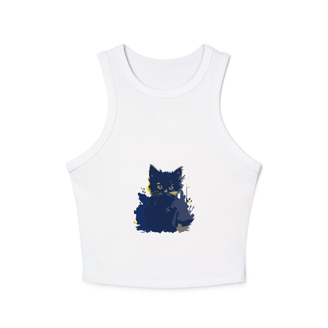 Black Cat Watercolor Racerback Tank Top Tank Top - Blululi