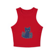 Black Cat Watercolor Racerback Tank Top Tank Top - Blululi