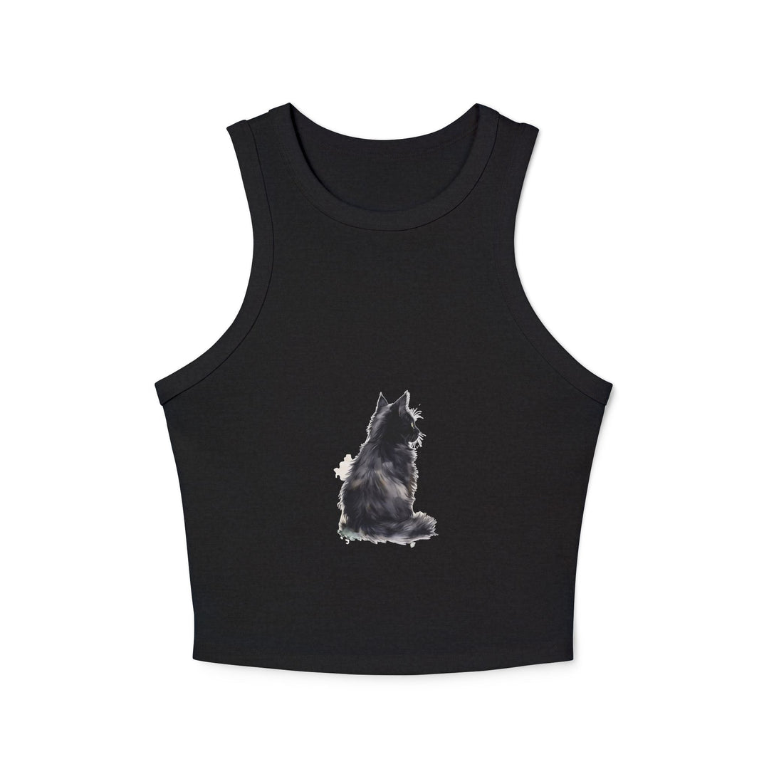 Black Cat Watercolor Racerback Tank Top Tank Top - Blululi