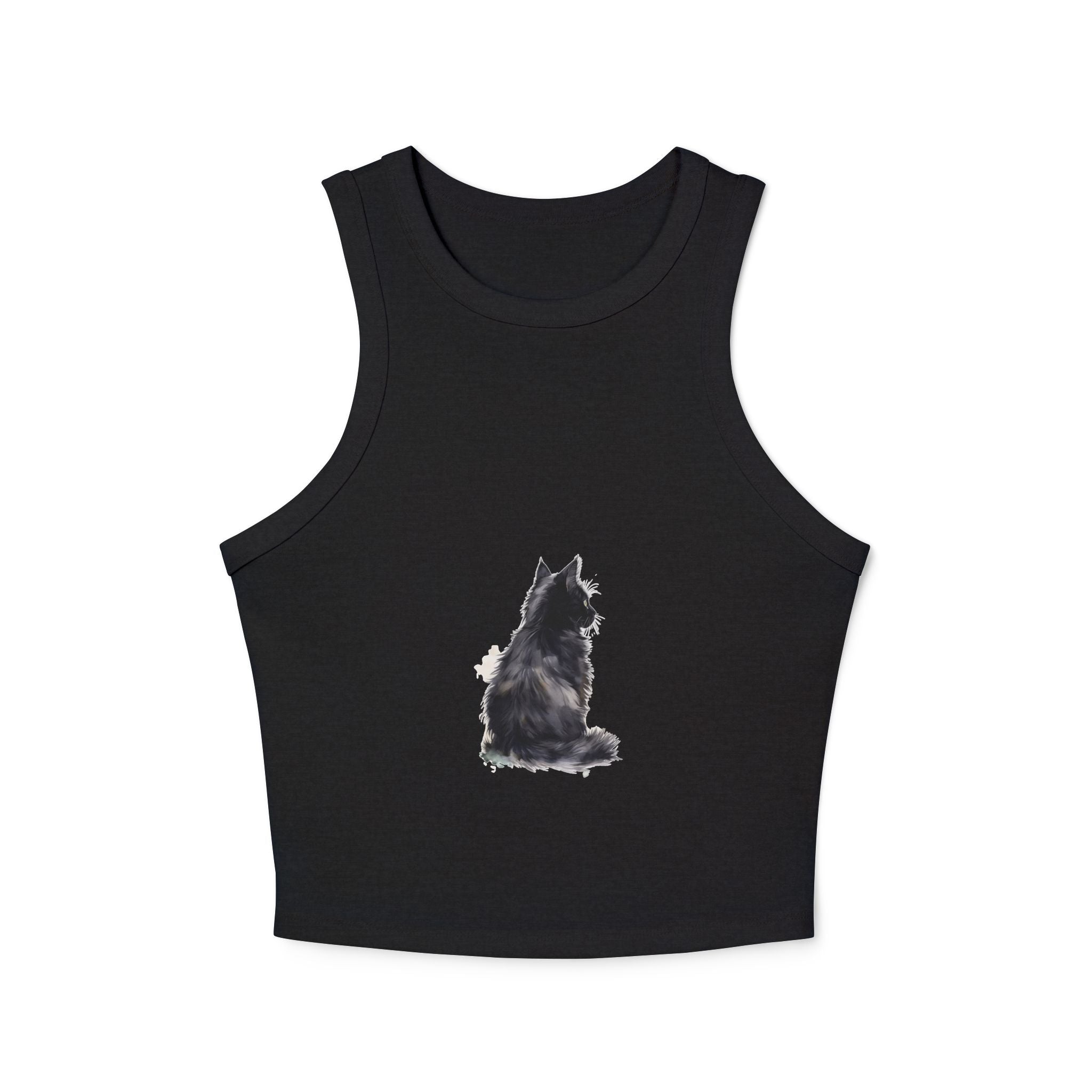 Black Cat Watercolor Racerback Tank Top Tank Top - Blululi