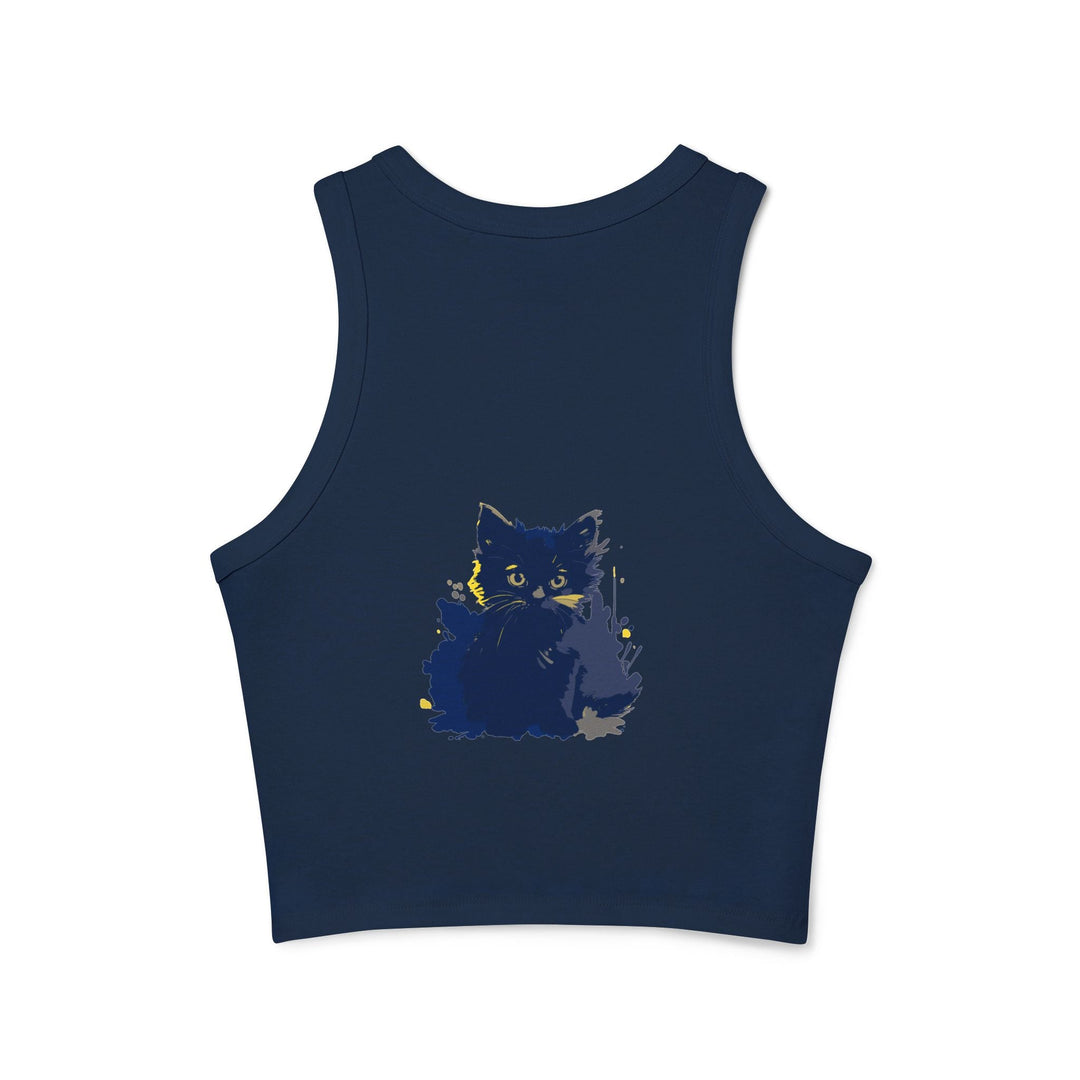 Black Cat Watercolor Racerback Tank Top Tank Top - Blululi