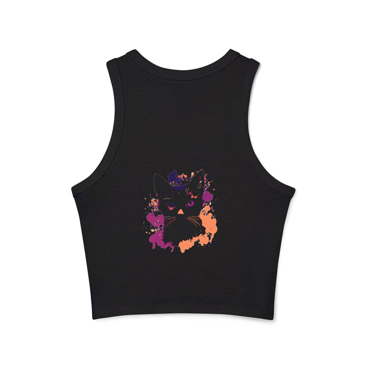 Black Cat Watercolor Racerback Tank Top Tank Top - Blululi