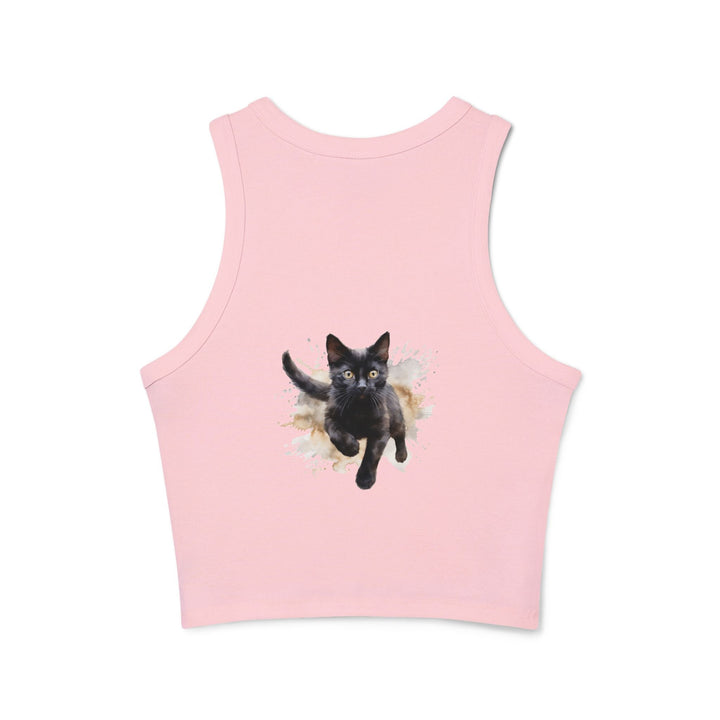 Black Cat Watercolor Racerback Tank Top Tank Top - Blululi