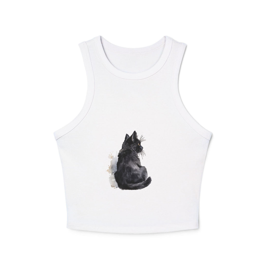 Black Cat Watercolor Racerback Tank Top Tank Top - Blululi