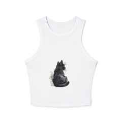 Black Cat Watercolor Racerback Tank Top Tank Top - Blululi