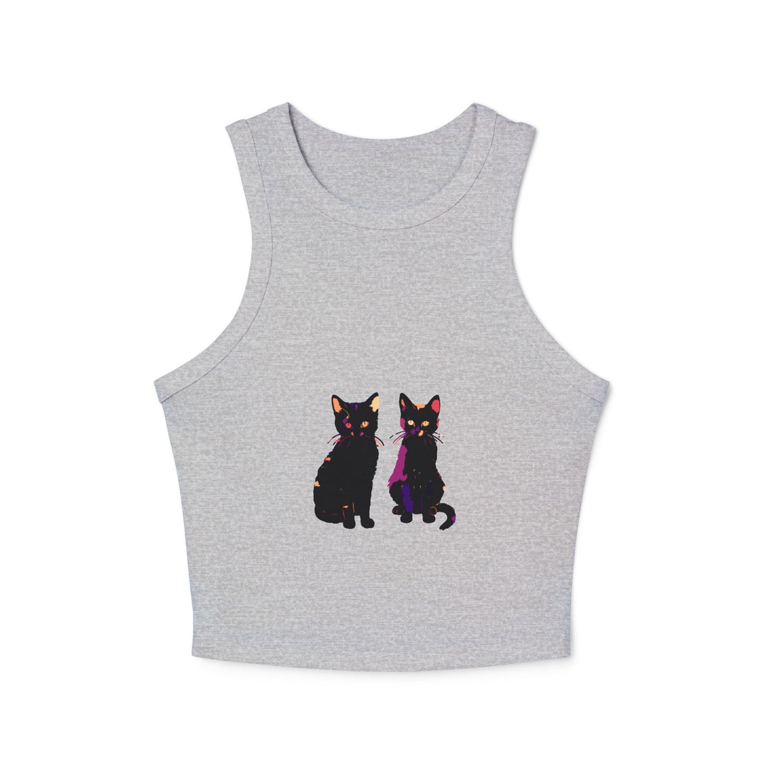 Black Cat Watercolor Racerback Tank Top Tank Top - Blululi