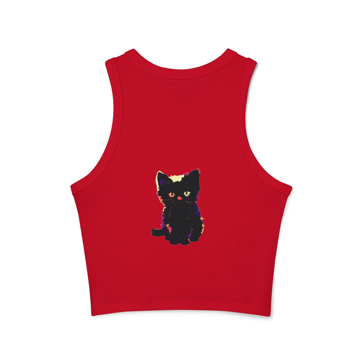 Black Cat Watercolor Racerback Tank Top Tank Top - Blululi