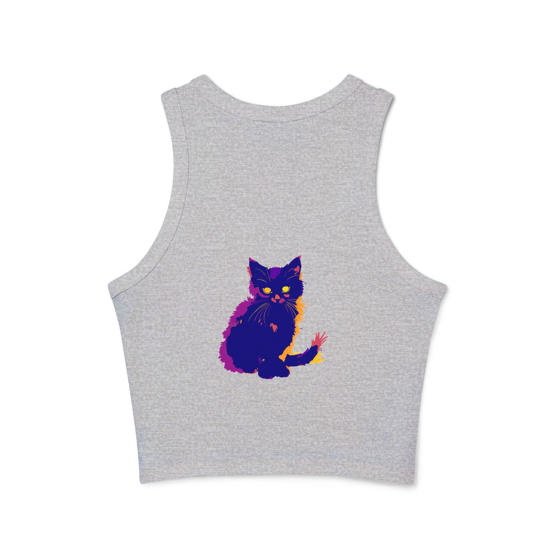 Black Cat Watercolor Racerback Tank Top Tank Top - Blululi