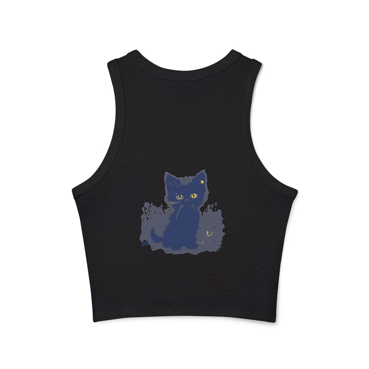 Black Cat Watercolor Racerback Tank Top Tank Top - Blululi