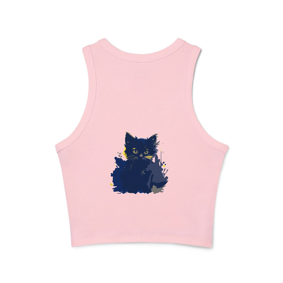 Black Cat Watercolor Racerback Tank Top Tank Top - Blululi