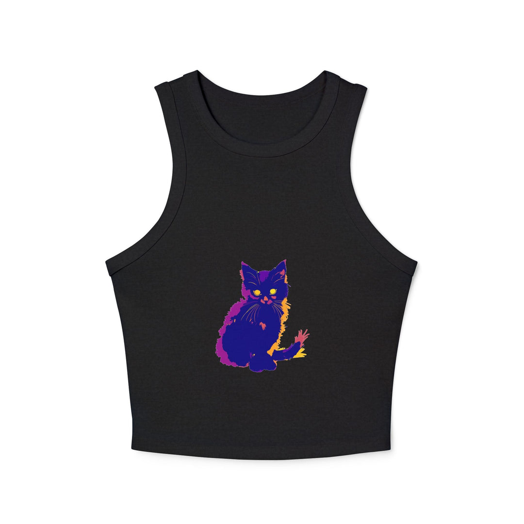 Black Cat Watercolor Racerback Tank Top Tank Top - Blululi