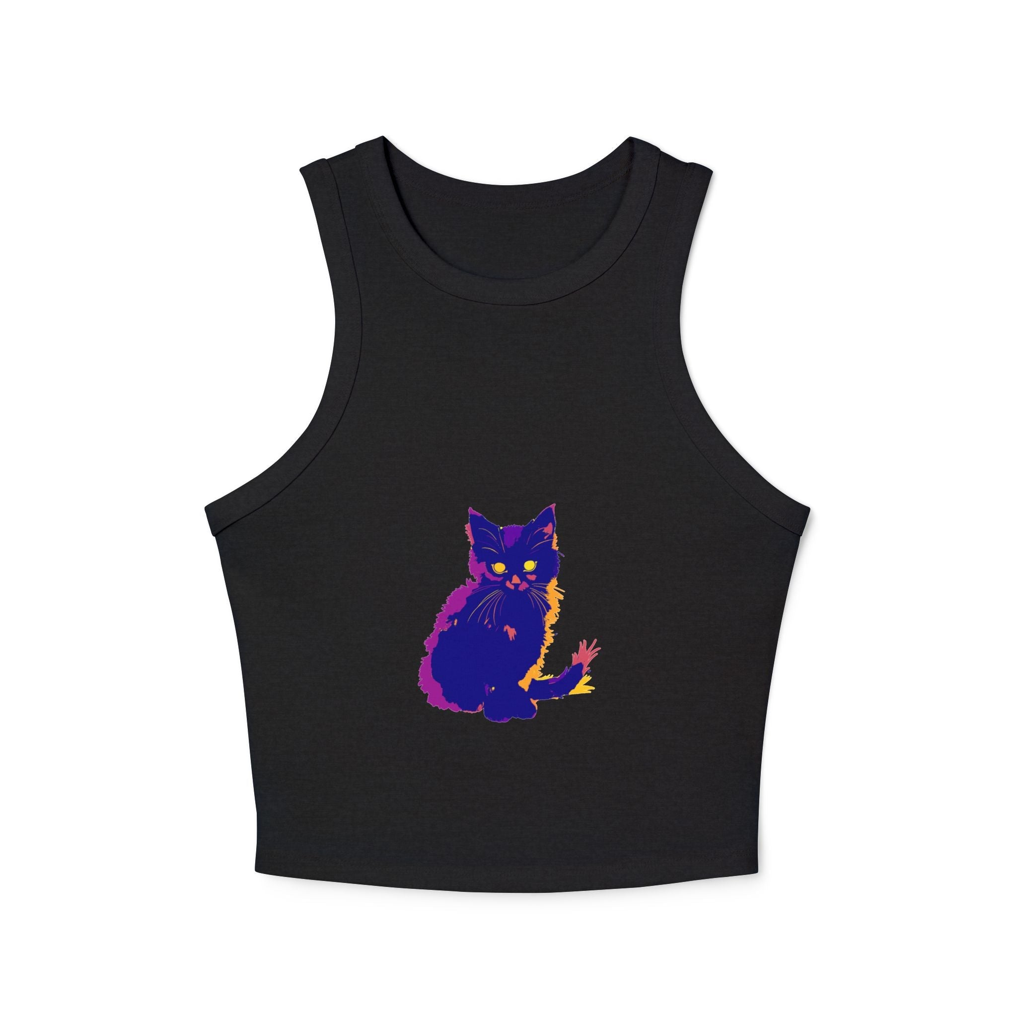 Black Cat Watercolor Racerback Tank Top Tank Top - Blululi