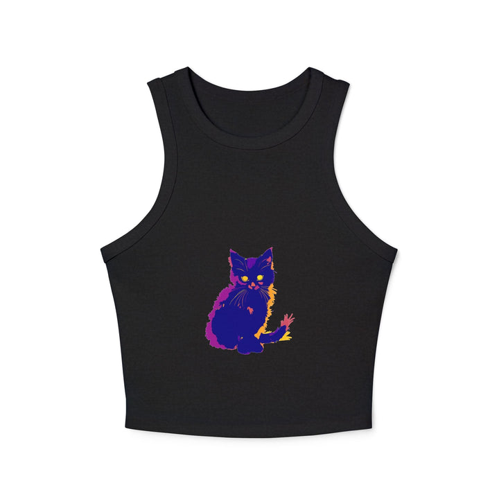 Black Cat Watercolor Racerback Tank Top Tank Top - Blululi