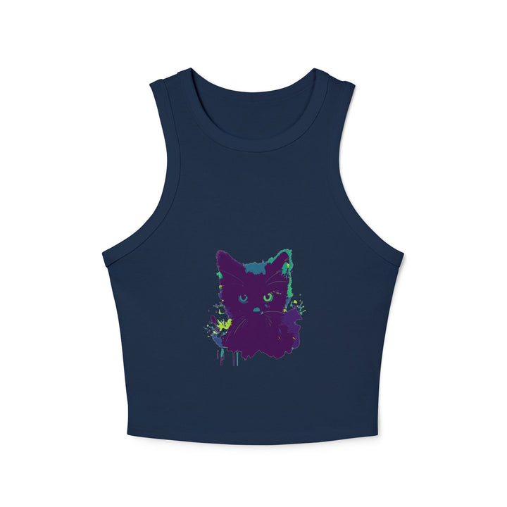 Black Cat Watercolor Racerback Tank Top Tank Top - Blululi