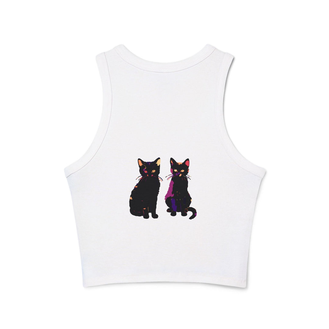 Black Cat Watercolor Racerback Tank Top Tank Top - Blululi