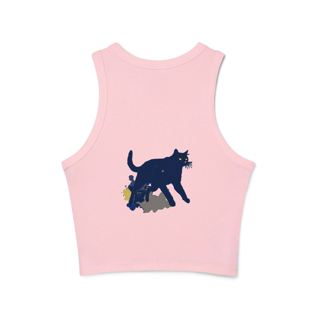 Black Cat Watercolor Racerback Tank Top Tank Top - Blululi