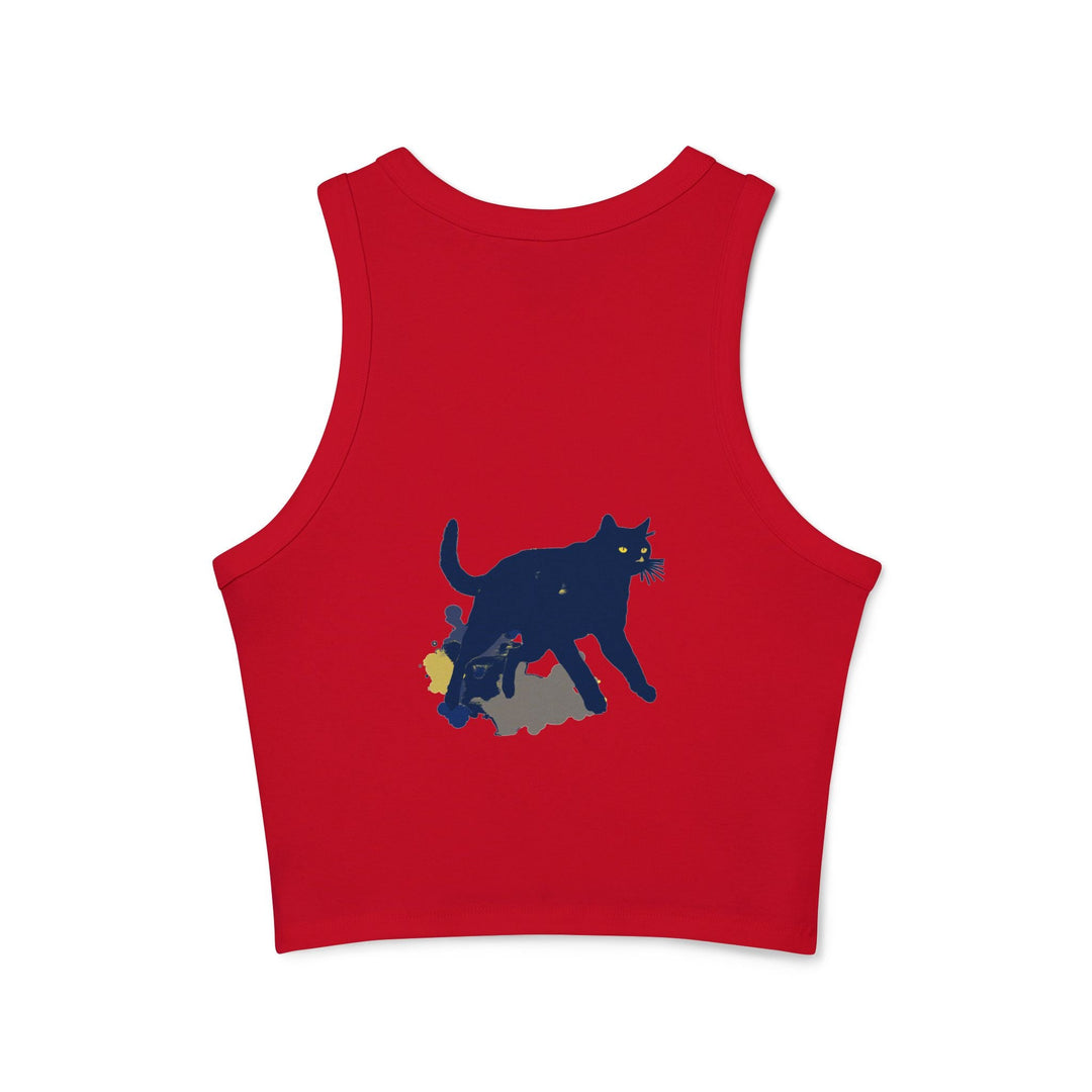 Black Cat Watercolor Racerback Tank Top Tank Top - Blululi