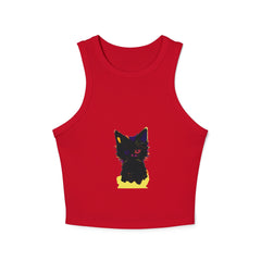Black Cat Watercolor Racerback Tank Top Tank Top - Blululi