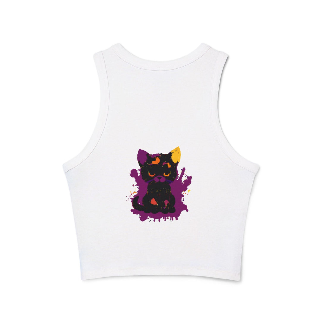 Black Cat Watercolor Racerback Tank Top Tank Top - Blululi