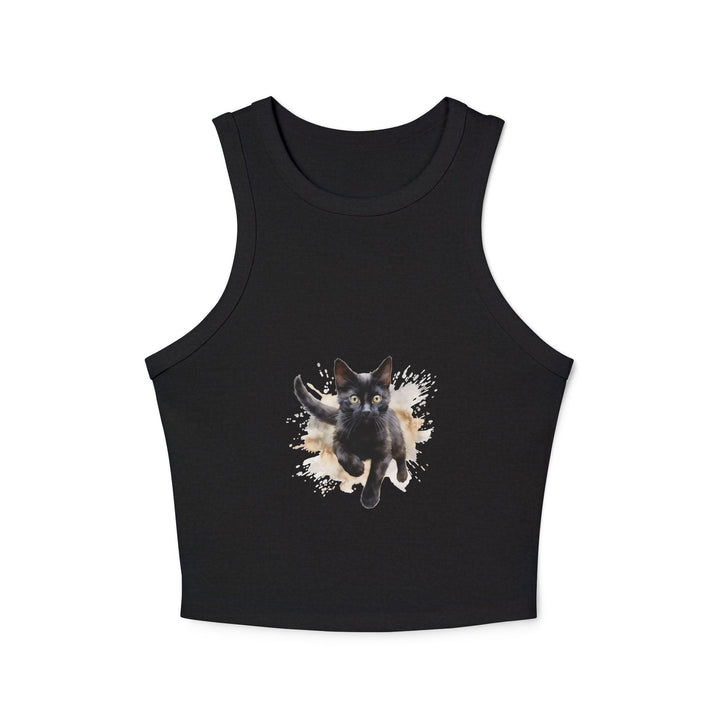 Black Cat Watercolor Racerback Tank Top Tank Top - Blululi