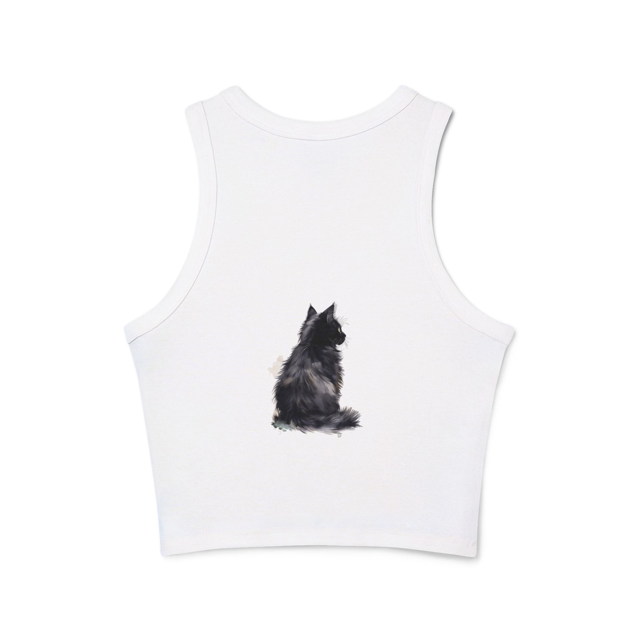 Black Cat Watercolor Racerback Tank Top Tank Top - Blululi