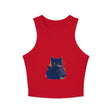 Black Cat Watercolor Racerback Tank Top Tank Top - Blululi
