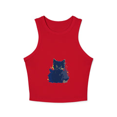 Black Cat Watercolor Racerback Tank Top Tank Top - Blululi